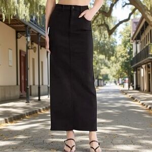 NWT MOTHER The Flagpole Denim Skirt in Pitch 27